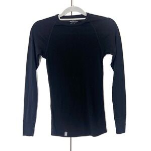 Ibex Woolies Base Layer Thermal Shirt Mens S Black Merino Wool Blend Winter